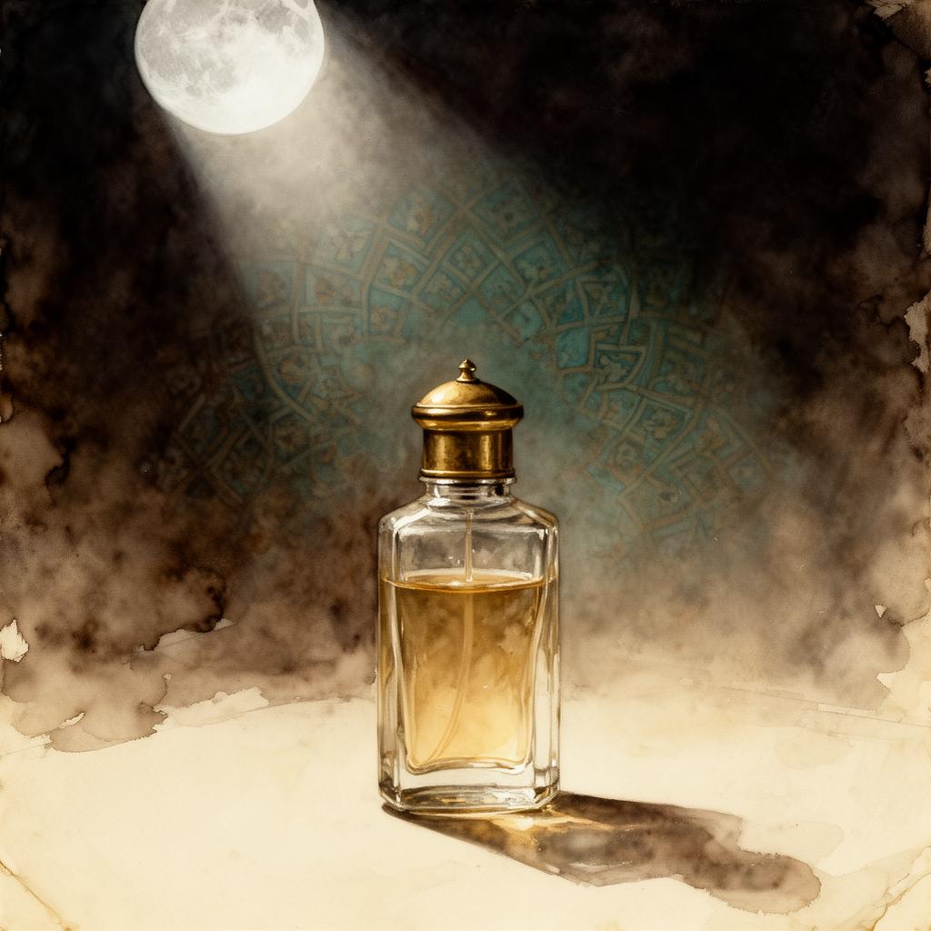 بطری عطر در مهتاب